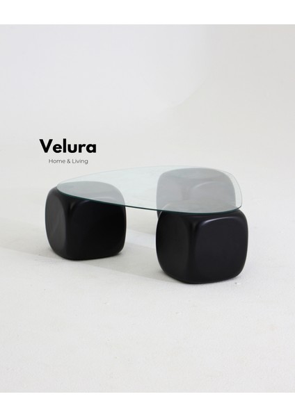 Modern Orta Sehpa & Top Sehpa Cam Sehpa & Küre Orta Sehpa - Siyah Zar - Üçgen - Şeffaf Cam fırsatları