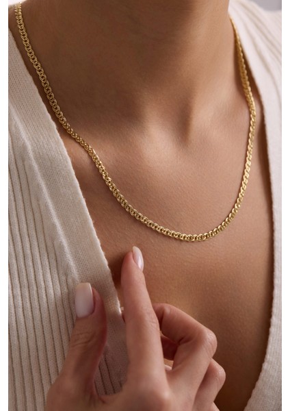 14 Ayar Yassı Halkalı Nonna Altın Zincir Kolye (4.50 Mm) fiyatları