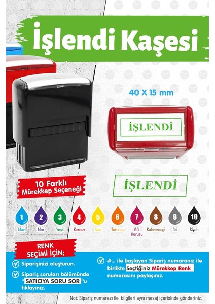 Çerçeveli Işlendi Kaşesi 10 Renk Mürekkep Seçeneği -T1431
