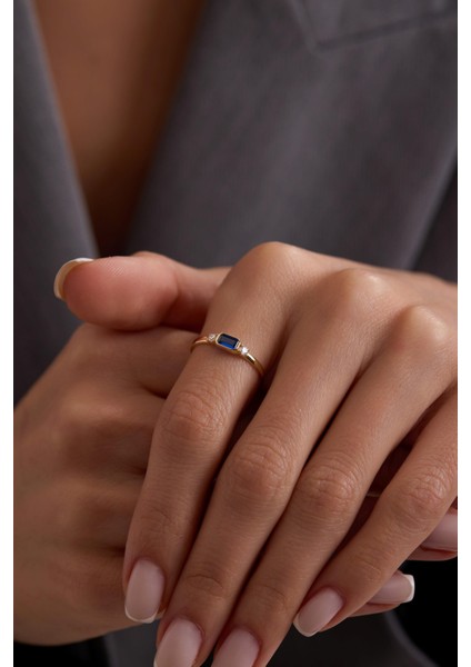 14 Ayar Taşlı Altın Yüzük modelleri