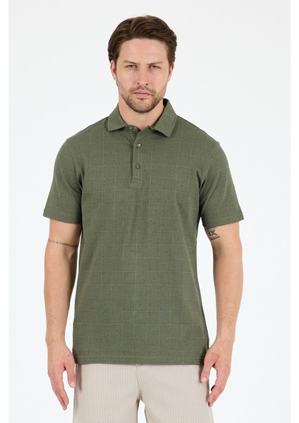 Erkek Polo Yaka Desenli T-Shirt – %95 Pamuk %5 Elastan – Şık, Esnek ve Rahat Kısa Kollu Tişört 0034