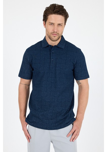Erkek Polo Yaka Desenli T-Shirt – %95 Pamuk %5 Elastan – Şık, Esnek ve Rahat Kısa Kollu Tişört 0034