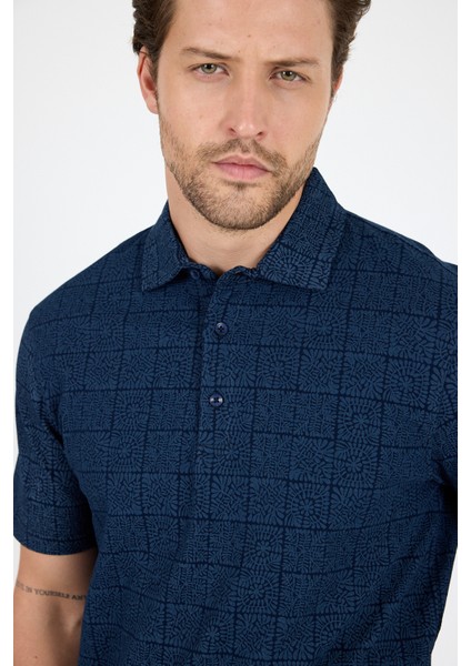 Erkek Polo Yaka Desenli T-Shirt – %95 Pamuk %5 Elastan – Şık, Esnek ve Rahat Kısa Kollu Tişört 0034 modelleri