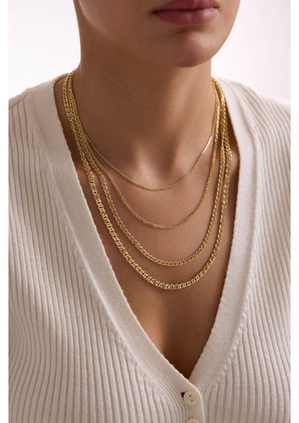 14 Ayar Yassı Halkalı Nonna Altın Zincir Kolye (4.50 Mm) indirimleri