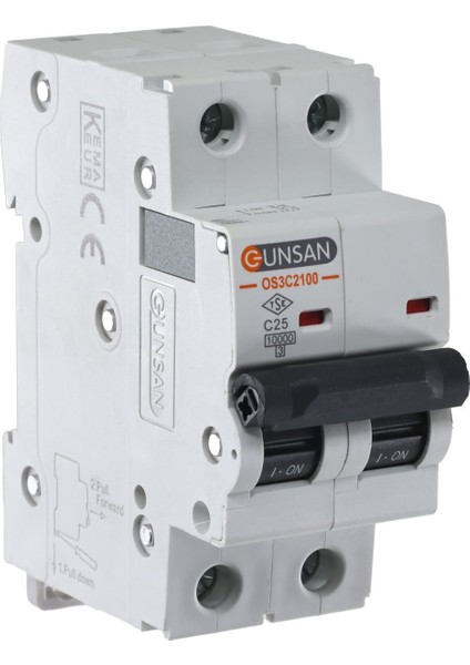 Valta Otomatik Sigorta 2 Kutup 10kA C Tip 25A