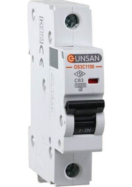 Valta Otomatik Sigorta 1 Kutup 10kA C Tip 63A