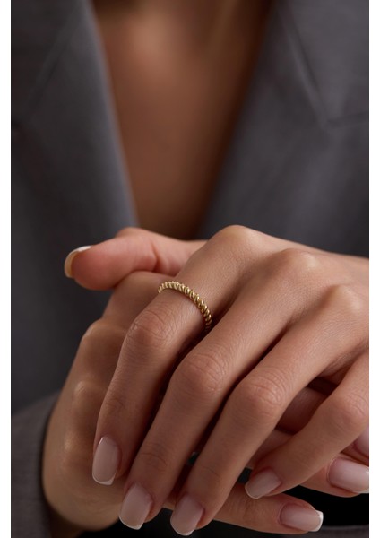 14 Ayar Mi̇ni̇ Isti̇ri̇dye Altın Yüzük modelleri