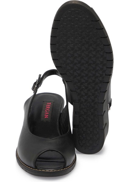 Siyah Hakiki Deri Kadın Sandalet - K24Y1SN67288-A23 fırsatları