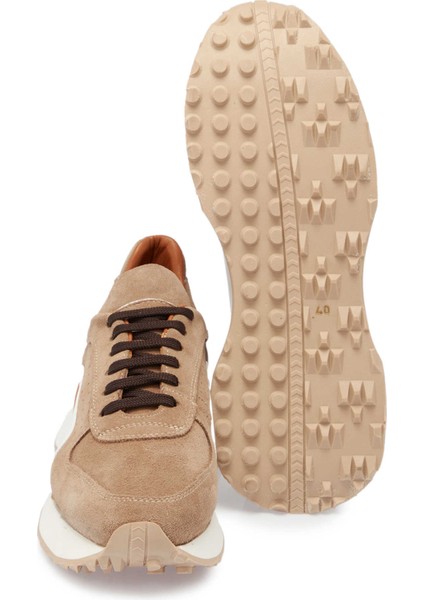 Bej Hakiki Süet Deri Erkek Sneaker - E24I1AY56713-B79 fırsatları