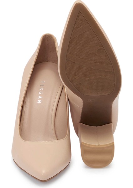 Vizon Hakiki Deri Kadın Topuklu Ayakkabı - K24S1AY67598-A44 fırsatları