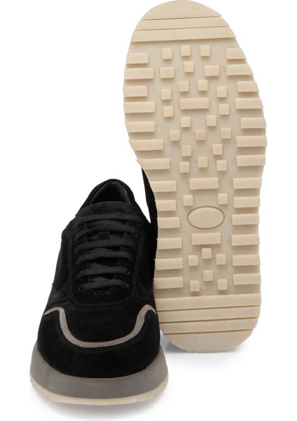 Siyah Hakiki Süet Deri Erkek Sneaker - E24I1AY56723-A01 fırsatları