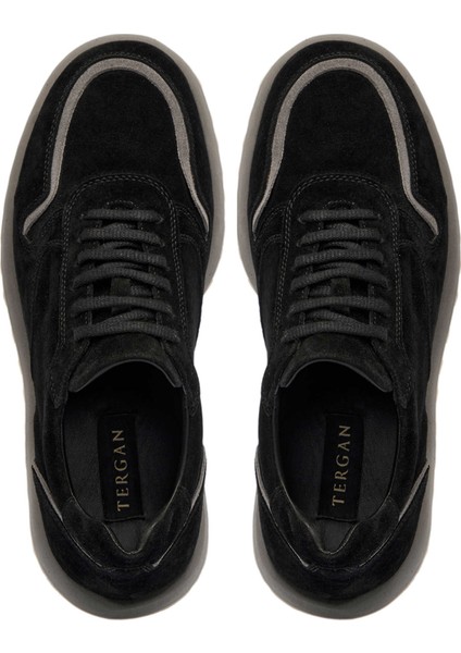 Siyah Hakiki Süet Deri Erkek Sneaker - E24I1AY56723-A01 indirimleri