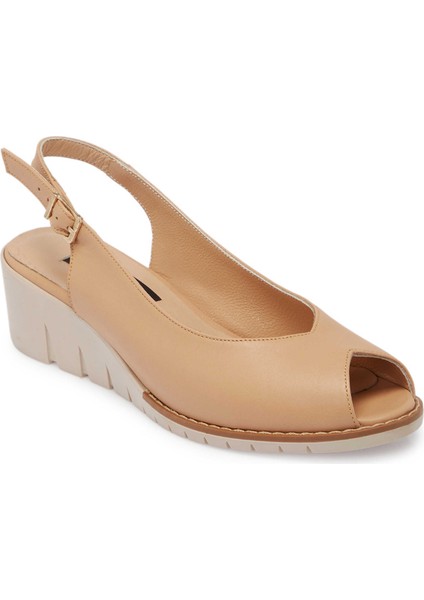 Bej Hakiki Deri Kadın Sandalet - K24Y1SN67288-S2S