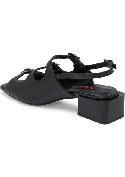 Siyah Hakiki Deri Kadın Sandalet - K24Y1SN67292-A23 modelleri
