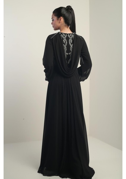 Kadın Ön Arka Taş Detaylı Astarlı Bol Paça Şifon Tulum fırsatları