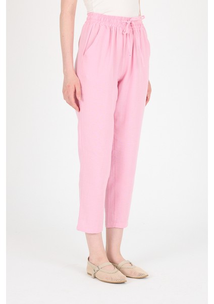 Pembe Müslin %100 Pamuk Beli Lastikli Pantolon 8055A modelleri