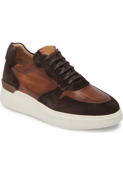 Kahve Hakiki Deri Erkek Sneaker - E24I1AY56724-B85