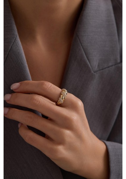 14 Ayar Burgulu Taşlı Altın Yüzük fiyatları