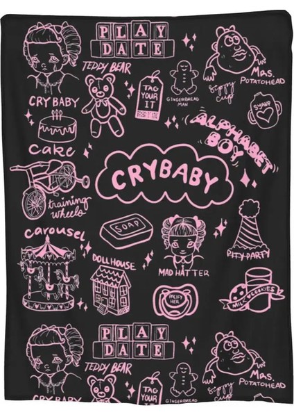 Crybaby Nies Martinez Battaniye PoBahar Sonbahar Taşınabilir Hafif Ince Atma Battaniyeleri Yatak Yatak Yatağı: Gösterildiği Gibi/boyut: 75X100CM 30X40IN (Yurt Dışından)