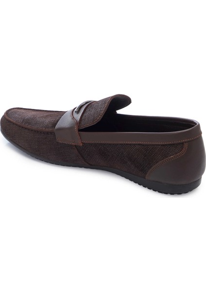Kahve Hakiki Süet Deri Erkek Loafer - E25I1AY57158-T3M