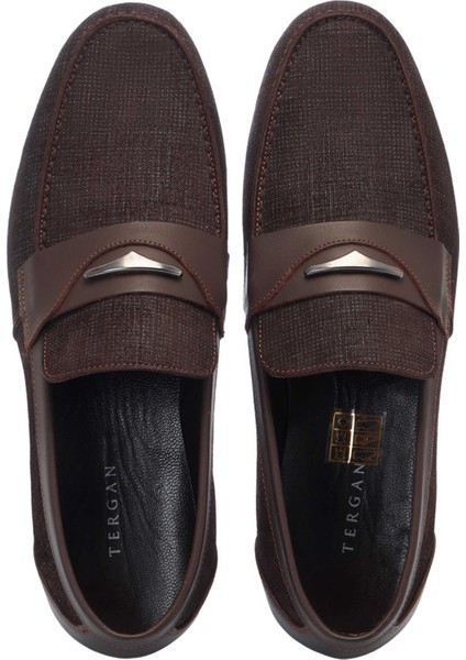 Kahve Hakiki Süet Deri Erkek Loafer - E25I1AY57158-T3M