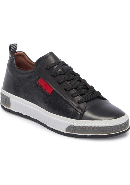 Siyah Hakiki Deri Erkek Sneaker - E25I1AY57183-F49