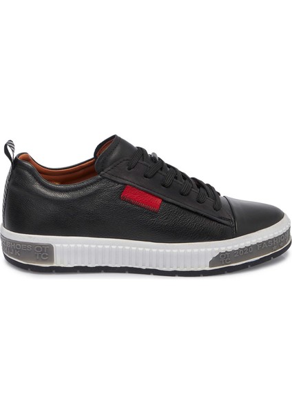 Siyah Hakiki Deri Erkek Sneaker - E25I1AY57183-F49