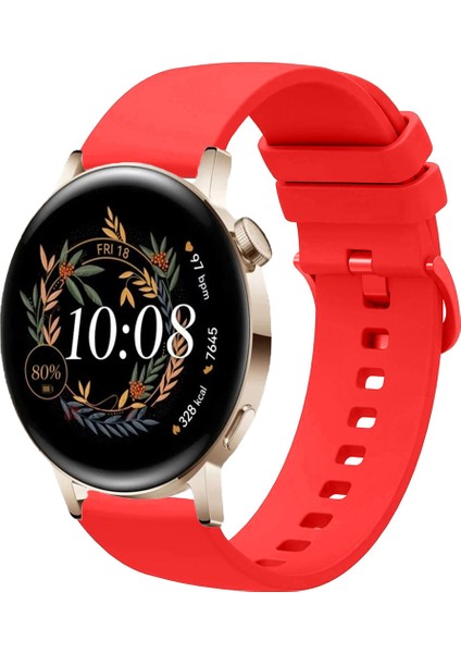 Huawei Watch Gt3 42MM ile Uyumlu Kordon Jel Silikon Tokalı Kayış