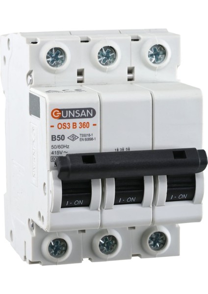 Valta Otomatik Sigorta 3 Kutup 6kA B Tip 50A