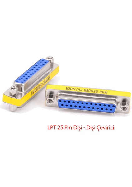 25 Pin Lpt Paralel Port Dişi Dişi - Erkek Erkek Çecirici 2'li Set