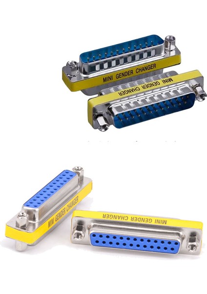 25 Pin Lpt Paralel Port Dişi Dişi - Erkek Erkek Çecirici 2'li Set