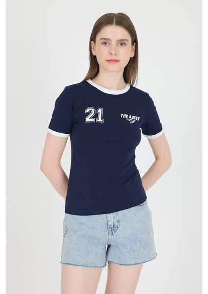Laci Ribanalı Yazı Baskılı Slim Fit Tişört 5981 fiyatları