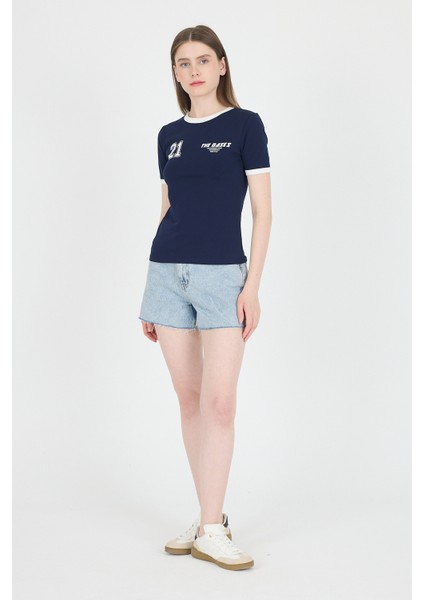 Laci Ribanalı Yazı Baskılı Slim Fit Tişört 5981 modelleri