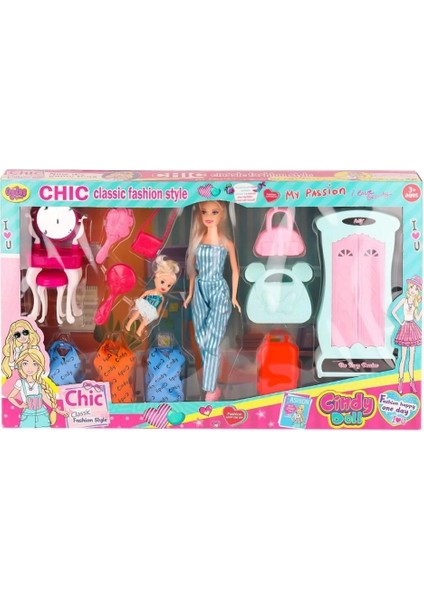 Bfs 02259 Cindy Doll Dolaplı Bebek Oyun Seti -Oydaş Oyuncak