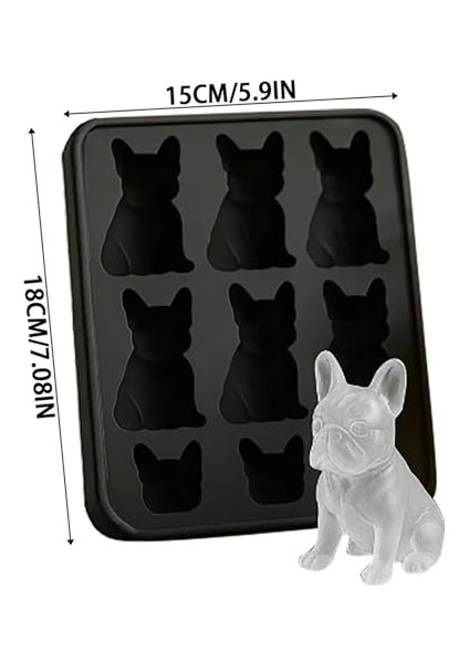 Fransız Bulldog Buz Küpü Kalıpları - 3D Fransız Bulldog Silikon Kalıpları | 9-Gözlüklü Gıda Sınıfı Silikon Buz Bloğu Tepsisi | Tekrar Kullanılabilir Hayvan Şekilli Buz Küpü Tepsisi (Yurt Dışından) fiyatları