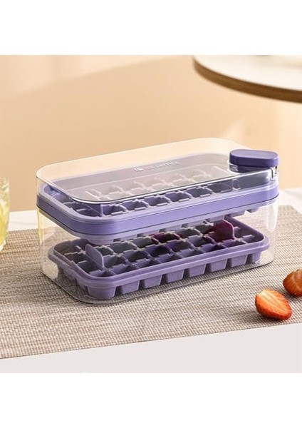Kapaklı Buz Kalıbı, Buz Tepsisi, 64 Adet Buz Küpü, Hazneli ve Kürekli, Kapaklı Silikon Buz Kalıbı, Buzları Çözmek Için Kolay Bastırma, Kokteyl, , Kahve Soğutmak Için Lila (Yurt Dışından) fiyatları