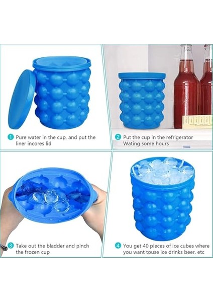 Buz Küpü Kalıp Buz Tepsileri, Büyük Silikon Buz Kovası, 2'si 1 Arada Buz Küpü Makinesi, Basın Tipi Kolay Bırakılan Buz Tepsileri Dondurulmuş Kokteyl, , Içecekler Için Buz Küpü (Yurt Dışından) fırsatları