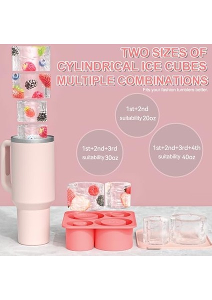 Bardak Için Silikon Buz Kalıbı, Cup Için 4 Bölmeli Buz Kalıbı, Kapaklı Silikon Buz Kalıbı, Bpa Içermez, Buz Küpü Tepsisi, Güvenli Buz Küpü Kalıbı, 30/40 Oz Bardak Iç (Yurt Dışından) fırsatları