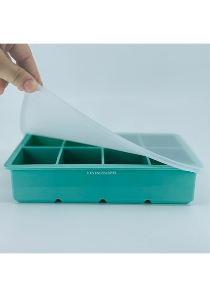 Kapaklı Silikon Buz Kalıbı - Bpa Içermeyen, ve Kokteyller Için Büyük Buz Kalıpları, 2 Inç Büyük Buz Küpleri Yapmak Için Kolayca Çıkarılabilen Silikon Buz Kalıbı, Yeşil (Yurt Dışından)