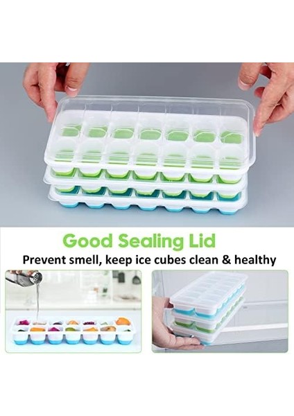 4 Paket Buz Küpü Tepsisi, Jrısbo Bpa Içermeyen Silikon Buz Küpü Kalıpları Lfgb Sertifikalı, Bebek Maması Için Istiflenebilir Buz Küpü Kalıbı, ve Içecek Soğutucu, Esnek ve Kola (Yurt Dışından) modelleri