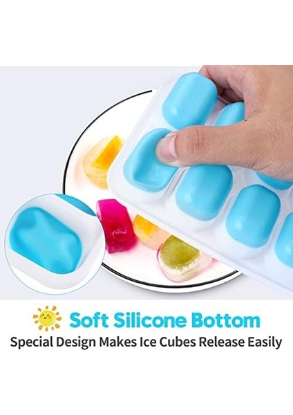 4 Paket Buz Küpü Tepsisi, Jrısbo Bpa Içermeyen Silikon Buz Küpü Kalıpları Lfgb Sertifikalı, Bebek Maması Için Istiflenebilir Buz Küpü Kalıbı, ve Içecek Soğutucu, Esnek ve Kola (Yurt Dışından) indirimleri