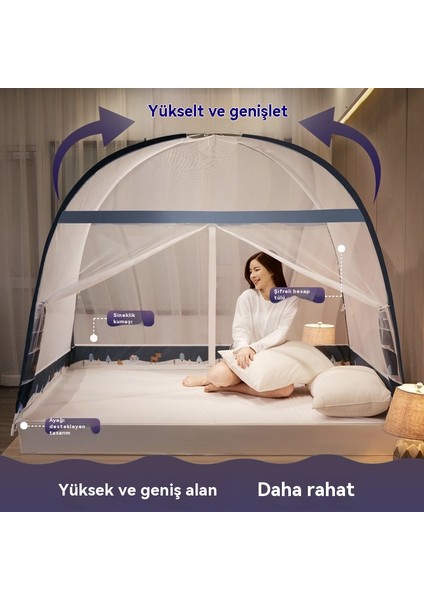 Yurt Cibinlik Ağı Kurulumsuz Ev Çocuk Desenli Çadır Çift Kapılı Fermuarlı Katlanır Yurt Çadır-1.8×2m (Yurt Dışından)