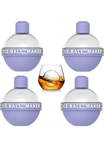 4 Paket Buz Topu Üreticisi, Buz Kalıbı, Silikon Buz Küpü Tepsisi, ve Kokteyller Için Küre Buz Kalıbı (Yurt Dışından)