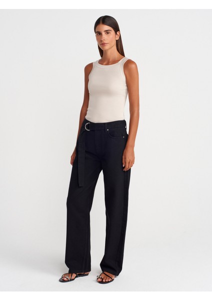 10770 Kare Yaka Askılı Triko Bluz-Taş fırsatları