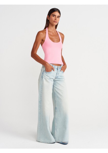 31753 Halter Yaka Top-Pembe fırsatları