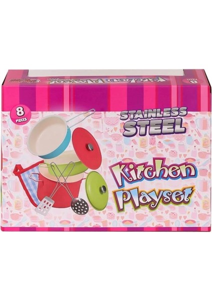 Bfs 1818-7A Emaye Tencere 8 Parça Pembe -Vardem Oyuncak modelleri