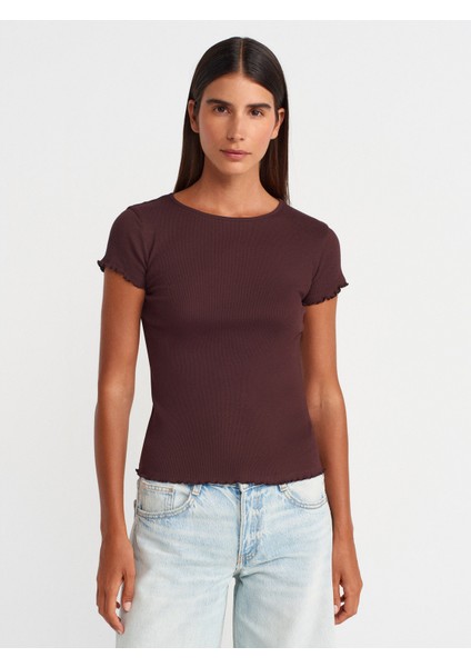 31935 Kısa Kollu T-Shirt-Kahve