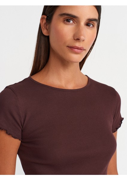 31935 Kısa Kollu T-Shirt-Kahve modelleri