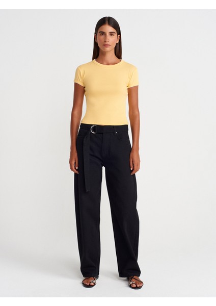 31750 Kontrast Kısa Kollu Tshirt-Sarı fırsatları