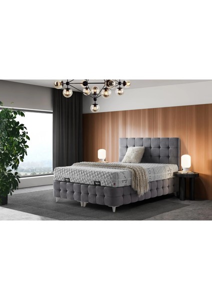 Manila Ultra Ortopedik Antialerjik 23CM 150*200 Yatak-Baza-Başlık Seti